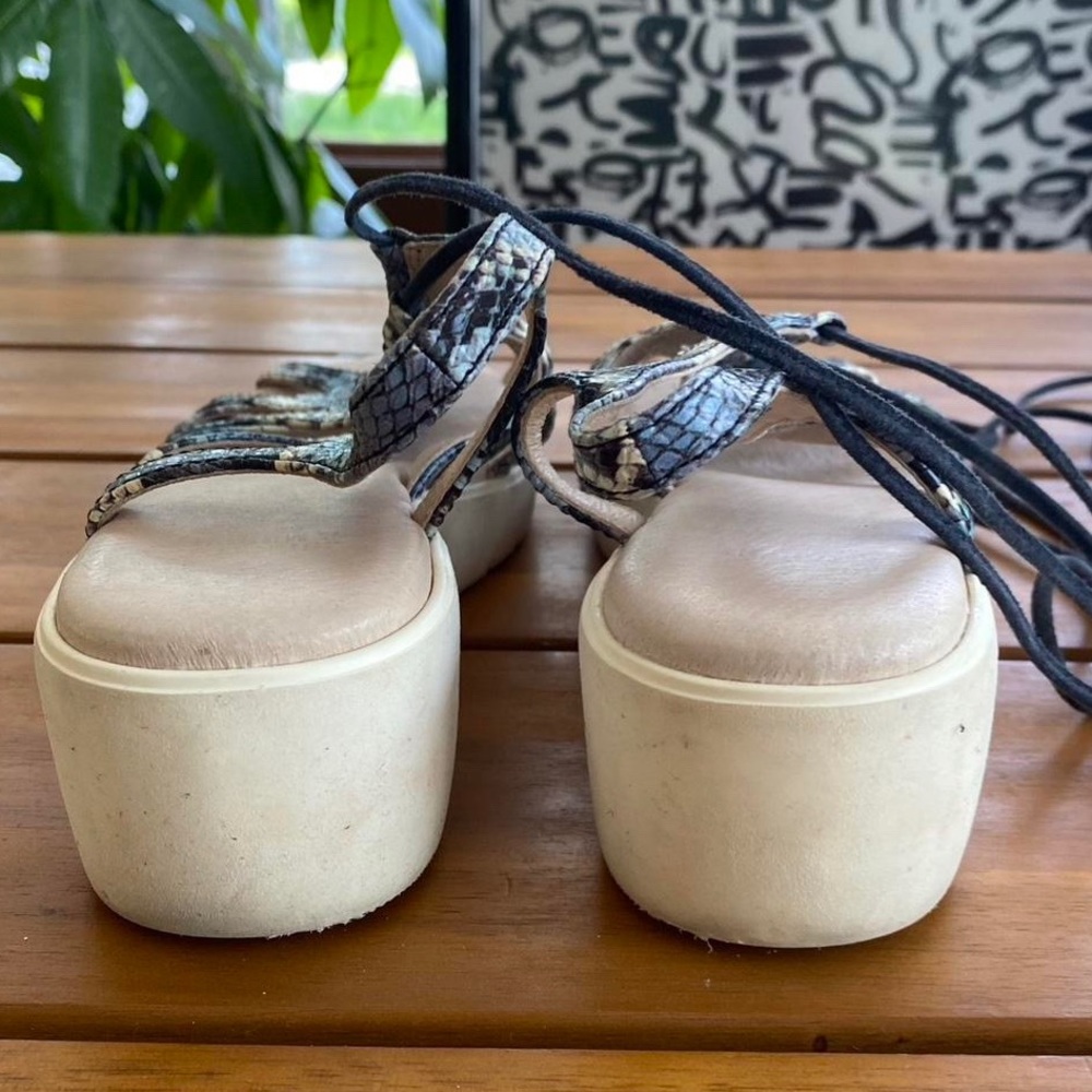 Johnston & Murphy Blue Python Espadrille Sandals … - image 4